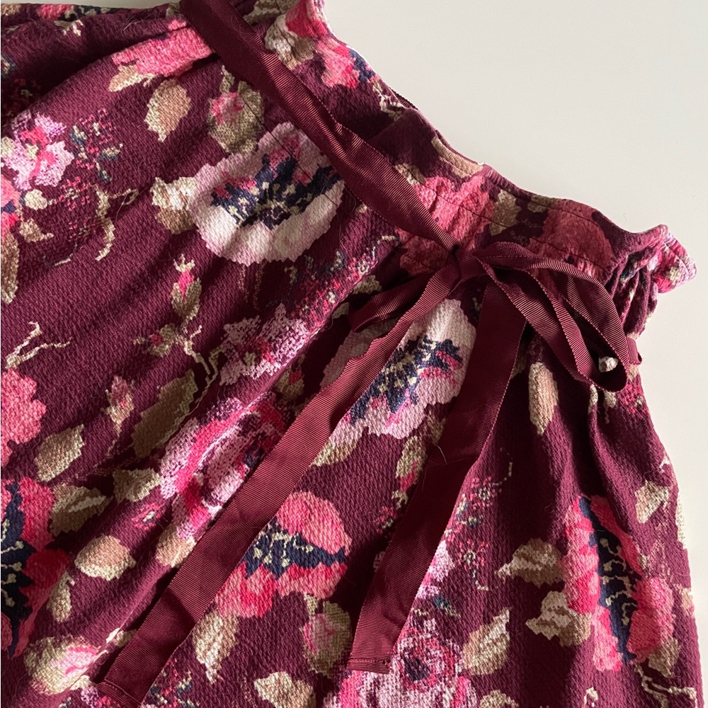 Lauren Conrad Burgundy Floral Skirt
